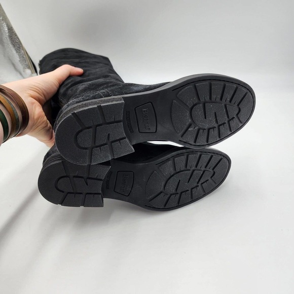 BORN BORMAN Black Suede Leather Riding Boots Women's Size US 6.5 NWT Back Zip - Picture 7 of 10